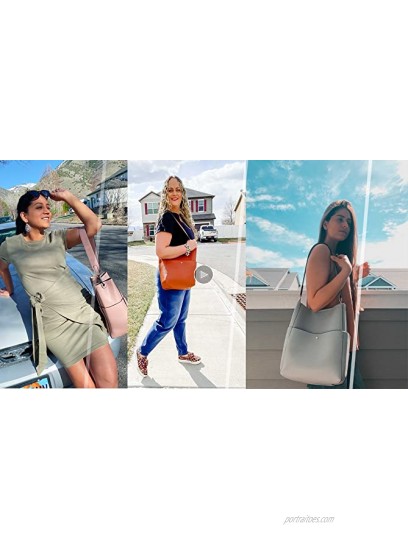 Leather Handbags for Women Designer Bucket Purses Fashion Hobo Shoulder Bag