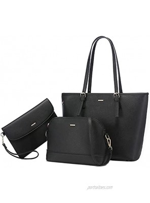 LOVEVOOK Purses for Women Work Tote Bag Shoulder Bags Top Handle Purse Set 3pcs