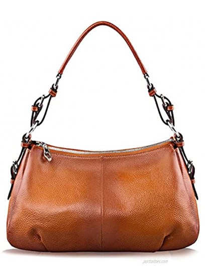 S-ZONE Womens Hobo Genuine Leather Shoulder Bag Top-handle Handbag Ladies Purses