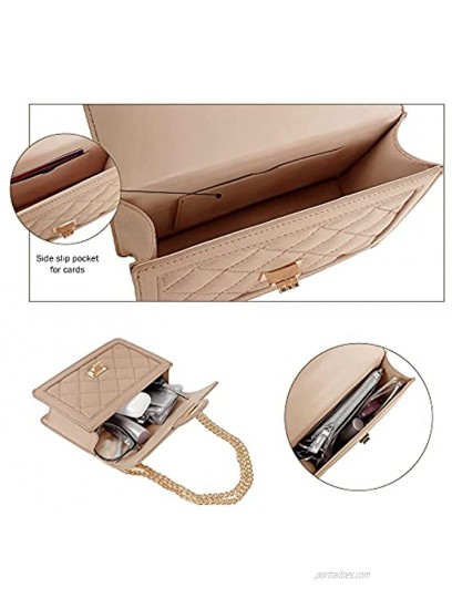SG SUGU Small Quilted Crossbody Bag Trendy Designer Shoulder Bag Phone Wallet Purse for Women