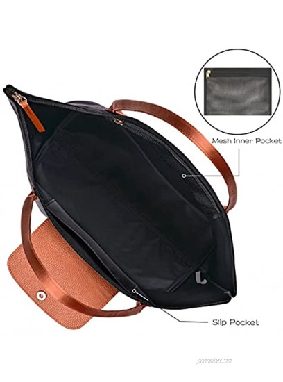 Shoulder Tote Bag for Women GM LIKKIE Nylon Top-Handle Purse Foldable Weekend Hobo Handbag