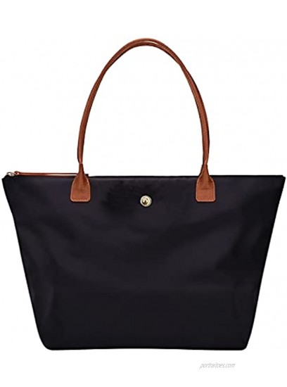 Shoulder Tote Bag for Women GM LIKKIE Nylon Top-Handle Purse Foldable Weekend Hobo Handbag