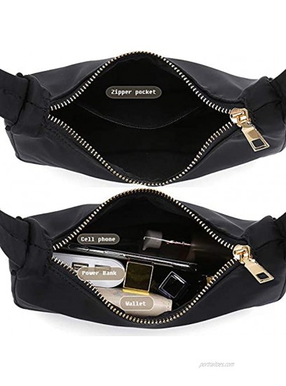 Small Nylon Shoulder Bags for Women Elegant Feminine Mini Handbags with Zipper Closure