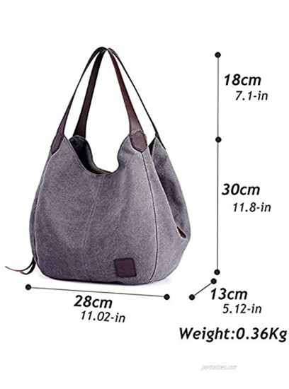 TCHH-DayUp Hobo Purses for Women Canvas Tote Shoulder Bags Cotton Handbags