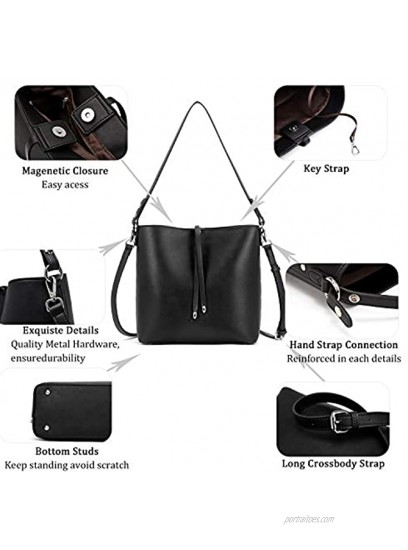 WESTBRONCO Women Handbag Leather Designer Crossbody Tote Pures Shoulder Hobo Bucket Bag for Casual Work Daily