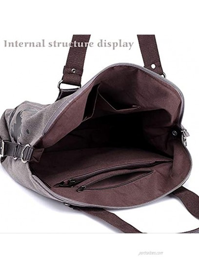 Women Handbag Casual Vintage Hobo Canvas Daily Purse Shoulder Tote Shopper Bag