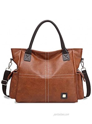 Women Tote Shoulder Handbag Large Top-Handle Bag Soft Leather Hobo Bag Roomy Satchel and Travel Bag