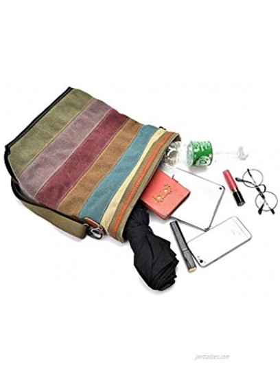 Womens Shoulder Bags Canvas Hobo Handbags Multi-Color Casual Messenger Bag Top Handle Tote Crossbody Bags Stripe One Size