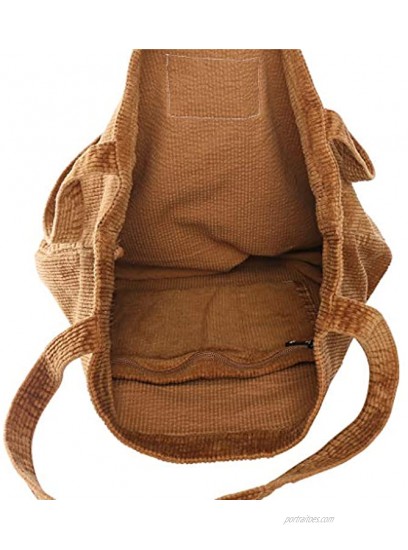 YARUODA Women Shoulder Handbags Casual Hobo Bags Corduroy Shopper Tote Bag