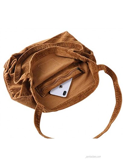 YARUODA Women Shoulder Handbags Casual Hobo Bags Corduroy Shopper Tote Bag