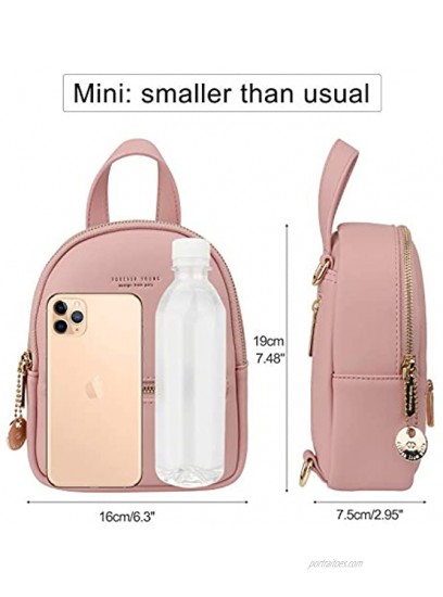 Aeeque Women Mini Backpack Purse Leather Crossbody Phone Bag Small Shoulder Bag