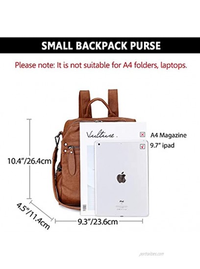 Backpack Purse for Women PU Leather Fashion Convertible 2 Ways Shoulder Bag VX