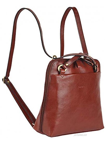 Banuce Fashion Italian Leather Convertible Backpack Purse for Women Small Shoulder Bag School Daypack Brown