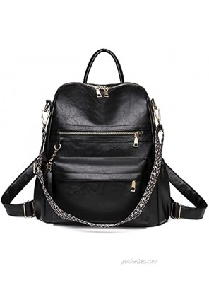 Blireana Backpack Purses Multipurpose Design Convertible Satchel Handbags,PU Leather Shoulder Bag with tassel School Bag for womenblack