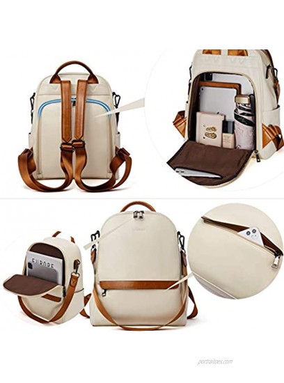 BROMEN Backpack Purse for Women Leather Anti-theft Travel Backpack Fashion College Shoulder Handbag