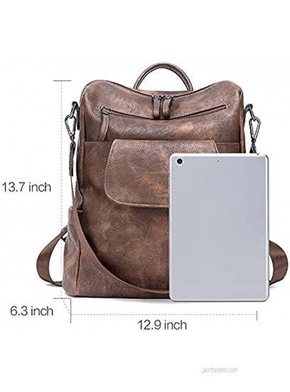 CLUCI Backpack Purse for Women Fashion Leather Designer Travel Large Convertible Ladies Shoulder Bags