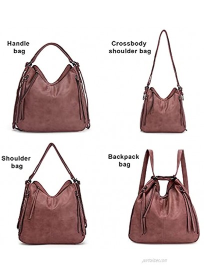 Convertible Backpack Purse For Women Handbag Hobo Tote Satchel Shoulder Bag