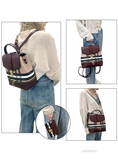 Fashion Casual Faux Leather Shoulder Bag Mini Backpack School Bag for Women 2pc