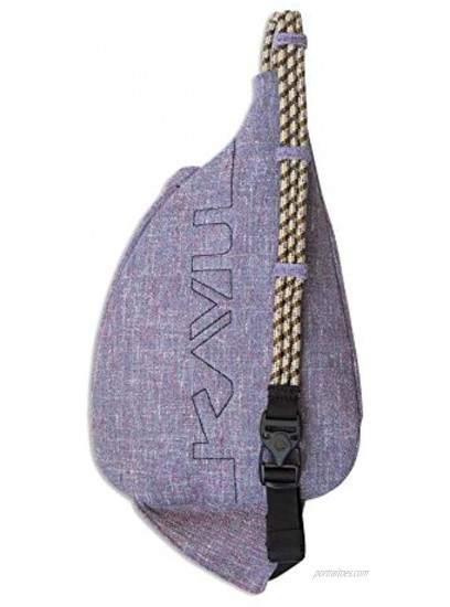 KAVU Mini Rope Tweed Bag Sling Crossbody Backpack Travel Purse Vintage Violet