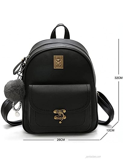 Leather Backpack TOMAS Mini Backpack for Women PU Leather Small Backpack Ladies Shoulder Bag Casual Travel Daypack