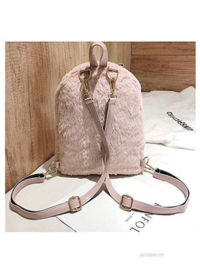 Mellshy Women Cute Rabbit Ears Backpack Fluffy Shoulder Bag School Bag Satchel