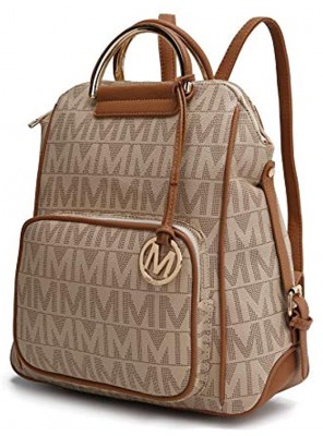 Mia K Collection PU Leather Backpack Purse for Women & Teen Girls Ladies Fashion Travel Big Bookbag Top-Handle