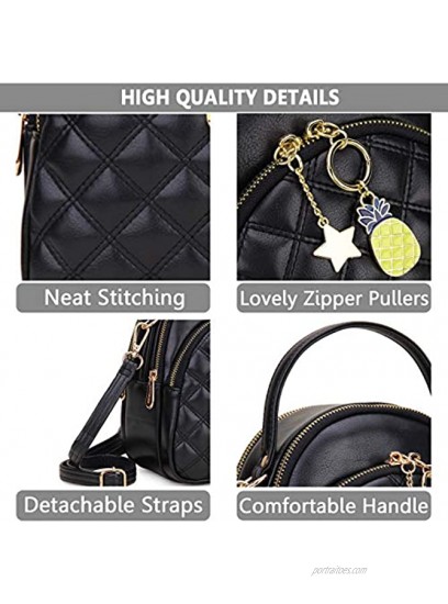 Mini Backpack Purse,VONXURY Fashion Small Leather Quilt Backpack Convertible Casual Travel Daypack for Women Ladies Girls