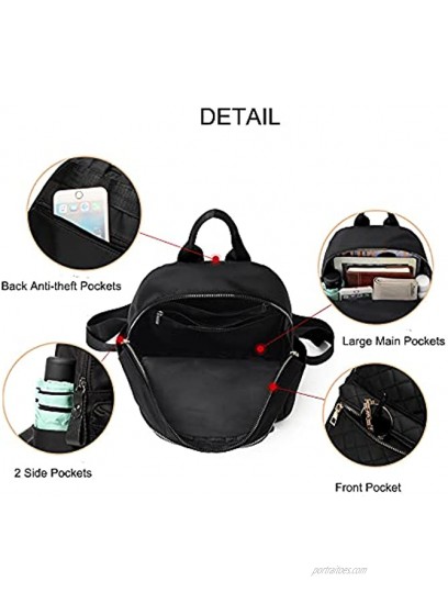 Nylon Fashion Backpack for Women Anti-theft Shoulders Bag Water Resistance Travel School Book Bag