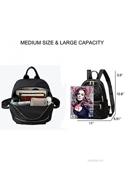 Nylon Fashion Backpack for Women Anti-theft Shoulders Bag Water Resistance Travel School Book Bag