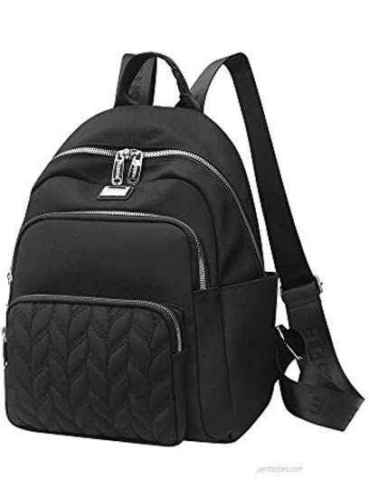 Nylon Women Backpacks Purse Black Casual Lightweight Fashion Backpacks Rucksack Daypack for Women Ladies Teens School Bags … Leaf Black