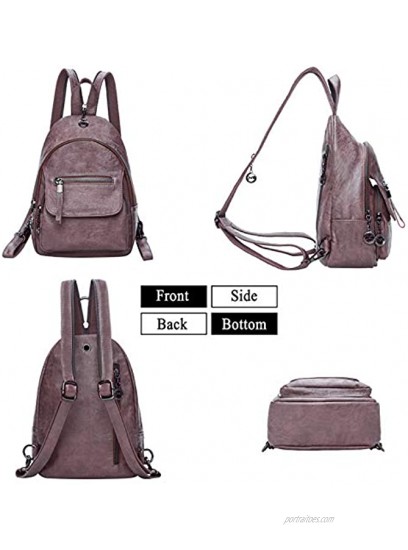 Small Backpack Purse for Women Fashion PU Leather Backpack with Adjustable Shoulder Strap