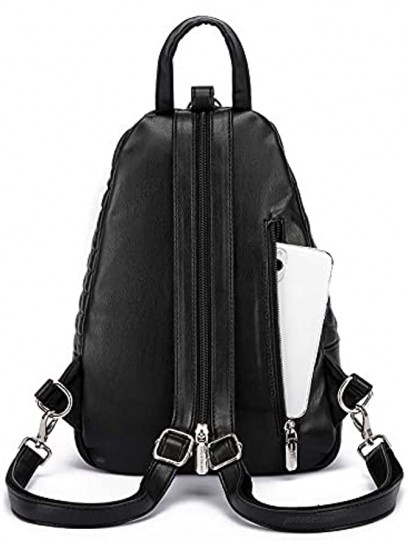 Small Backpack Purse for Women-Multi-pocket Vegan Leather Backpack Purse Convertible PU Travel Shoulder Handbag