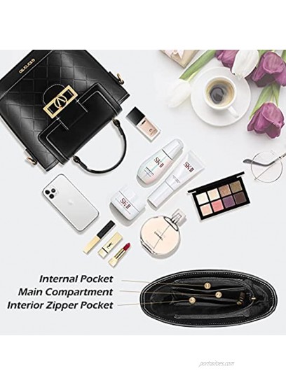 Small Handbag for Women 3 in 1 Leather Crossbody Shoulder Bag Tote Bag Top Handle Handbag Clutch Cell Phone Mini Backpack Purse Wallet and Satchel Black