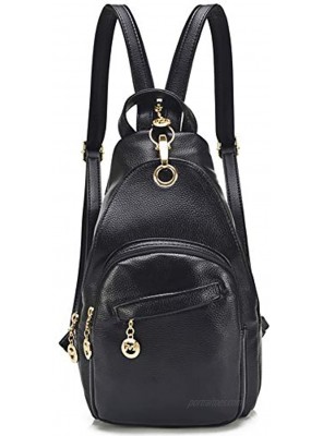 Small Leather Convertible Backpack Sling Purse Shoulder Bag for Women