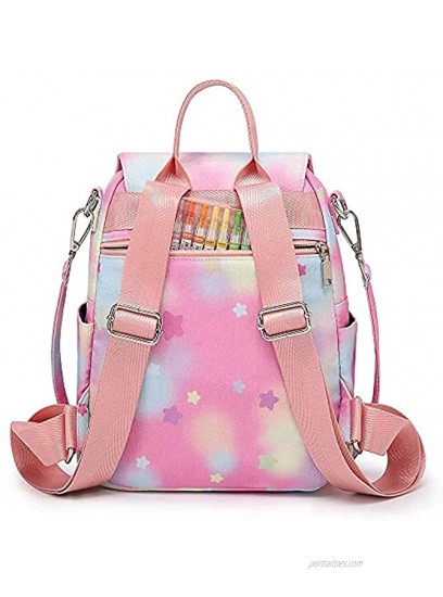 Toddler School Bag Mini Bookpack Kids Girls Little Cute Backpack Purse Multifunction Lagies Casual Preschool Daypack Pink Tie-dyed
