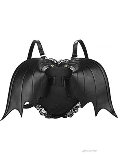 Women Backpack Novelty Bat Wings Daypack Gothic Purse Punk Lace Lolita Bag Lady