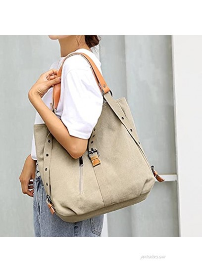 Women Backpack Purse Fashion Canvas Multipurpose Design Handbags and Shoulder Bag School Hobo Travel bag