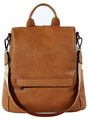 Women Backpack Purse PU Leather Backpack Fashion Ladies shoulder bag for Work Travel brown