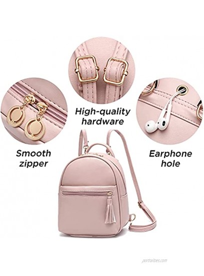 Women Mini Backpack Purse Teenager Cute Leather Backpack Small Shoulder Bag Handbags with Tassels Black2