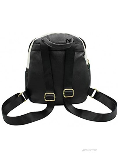 Womens Girls Cute Panda Pattern Backpack Purse Pu Leather Travel Bag Small Casual Shoulder Daypack