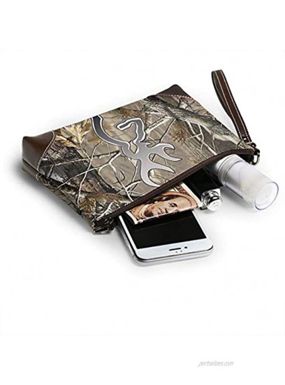 Camouflage Realtree Leather Wristlet Clutch Bag Zipper Handbags Purses For Women Phone Wallets With Strap Card Slots