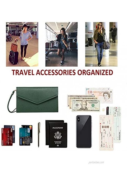 Krosslon Rfid Passport Holder Wristlet Travel Wallet Documents Organizer Purse