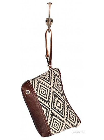 Myra Bags Bliss Canvas leather & Rug Pouch Wristlet S-1948