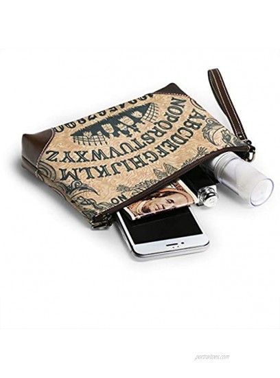Ouija Board Art Leather Wristlet Clutch Bag Zipper Handbags Purses For Women Phone Wallets With Strap Card Slots
