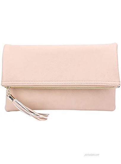 Solene Large Foldover Wristlet Clutch Crossbody Bag with Chain Strap
