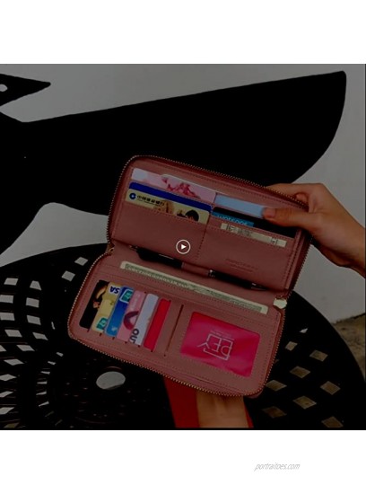 Wristlet Wallets for Women RFID Blocking PU Leather Zip Around Womens Clutch Wallet