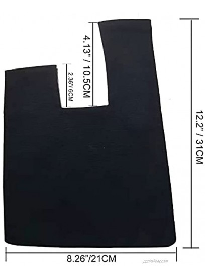 Yingkor Cotton Canvas Plain Color Canvas Wrist Wristlet Handbag Sleeve Knot Pouch Portable Purse Tote Gift Bag