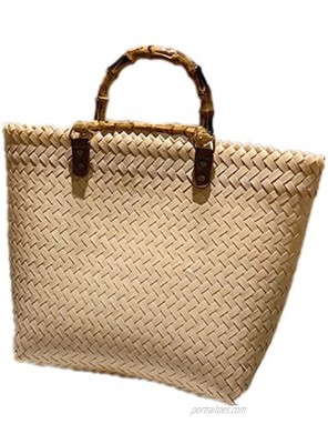 DAROSE 2021 Super large bamboo Tote Bag Beach Bag Straw Woven Rattan Retro Vegetable Basket Large-capacity Handbag