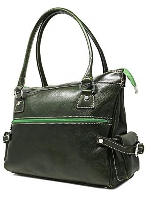 Floto Luggage Zip Pocket Monticello Handbag Green Small