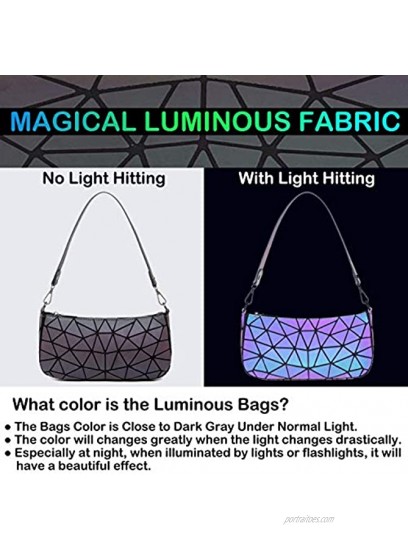 Geometric Luminous Purses and Handbags Women Holographic Reflective Crossbody Bag Wallet Flash Rainbow Tote